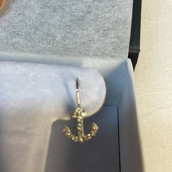 Sterling CZ anchor earrings - Picture 2 of 6